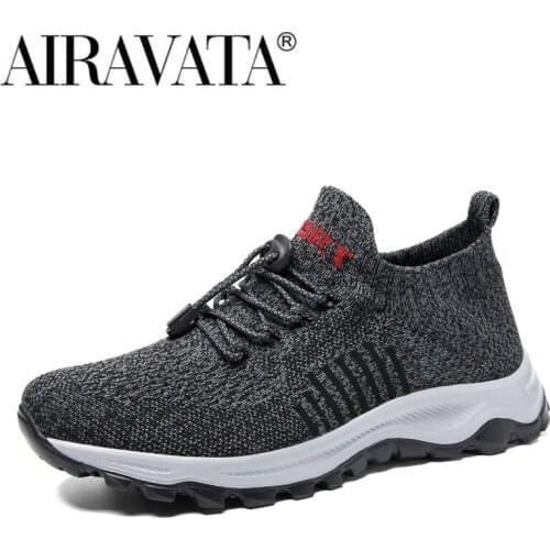 Airavata Unisex Mens and Womens Couple Sneakers Leisure Breathable Sock Mesh Casual Outdoor Shoes Fly Woven Sneakers Large