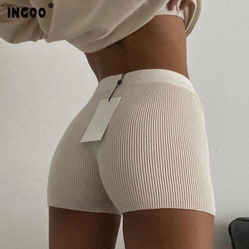 Summer Basic Knitted Short Women Elastic Slim Cotton Ribbed Streetwear Fashion Cycling Bike Shorts Stretch Sweatpants 2020
