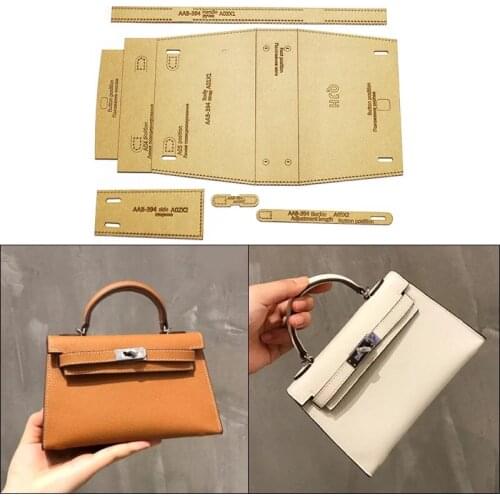 19x12cm Fashion Womens Leather Handbag Making Acrylic Template, Hand Bag Clear Sewing Design Mould, Stencil Tool