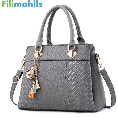 Fashion Women Handbags Tassel PU Leather Totes Bag Top-handle Embroidery Crossbody Bag Shoulder Bag Lady Simple Hand Bags S2001