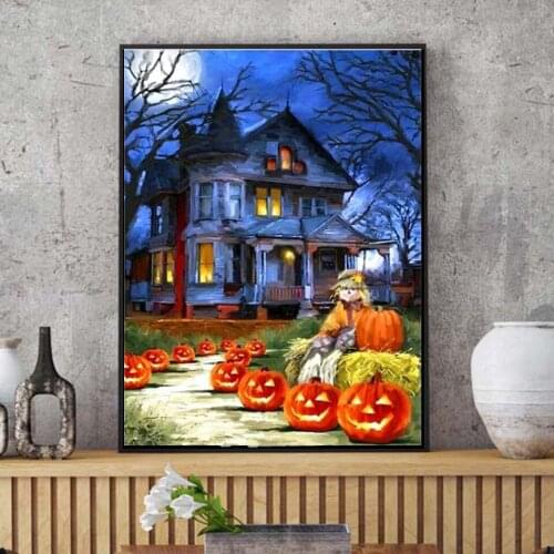 DIY 5D Diamond Painting Kit Partial Full Round/Square Drill Halloween House Embroidery Paintings Home Decor Mosaic