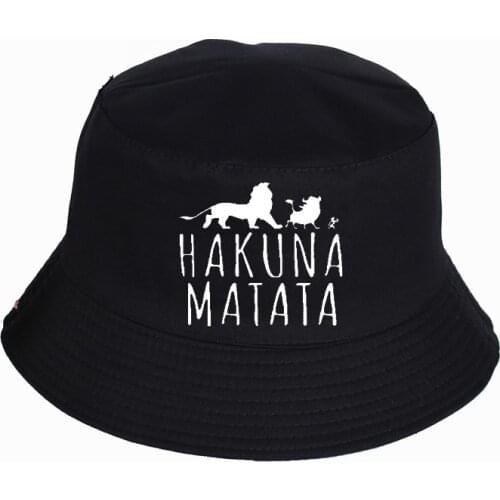 Hakuna Matata Print Bucket Hats Summer pop harajuku Women Men fisherman hat Outdoor sunshade cap fishing hat