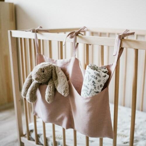 Bedside Storage Bag Baby Crib Organizer Hanging Bag for Dormitory Bed Bunk Children Bed Rails Book Toy Diaper Pockets Bed Holder