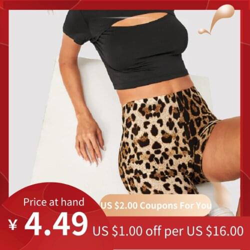 Fashion Leopard Print Women Shorts Casual Snake Print Fitness Short ForLady Women HighWaist Casual Biker short femme Cool Unisex