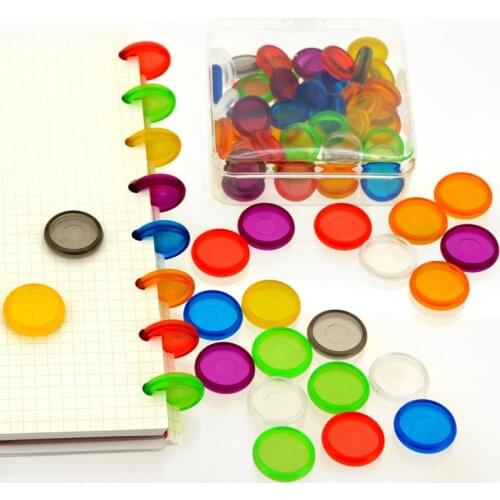 Fromthenon Color Transparent Plastic Sheet Disc-bound Binder Rings Scrapbooking Planner Ring Binder for Mushroom Hole Notebook