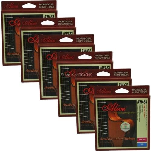 6Sets Alice Acoustic Guitar Strings Hexagonal Core Coated 85/15 Bronze Wound Colorful Ball-end AW433P