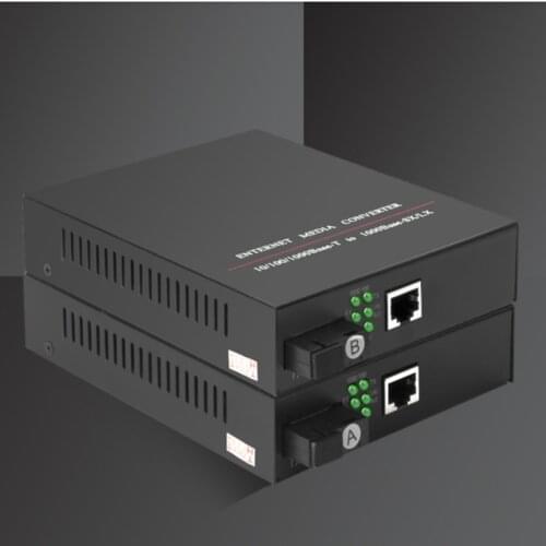 TLT-TECH Gigabit Fiber Optical Media Converter 10/100/1000Mbps Single Mode Single Fiber SC Port 20KM
