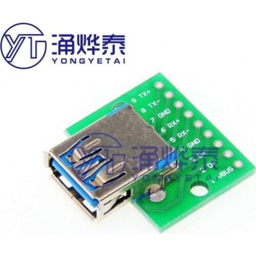 USB 3.0 female to DIP module flat to inline adapter board female conversion board 2.54 FREE SHIPPING