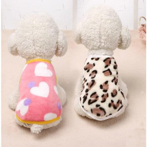 Velvet Dog shirt vest winter dog clothes for small dogs pet clothing leopard yorkshire terrier t shirt pet clothes chihuahua
