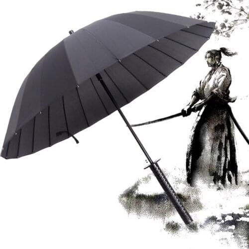 Japanese Samurai Umbrella Strong Windproof Semi Automatic Long Umbrella Large Man And Womens Business Umbrellas Mens Paraguas