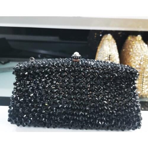 Female Champagne Rhinestone Clutch Bag Crystal Clutches Bags Women Evening Handbags Diamond Bridal Wedding Party Clutch Purse