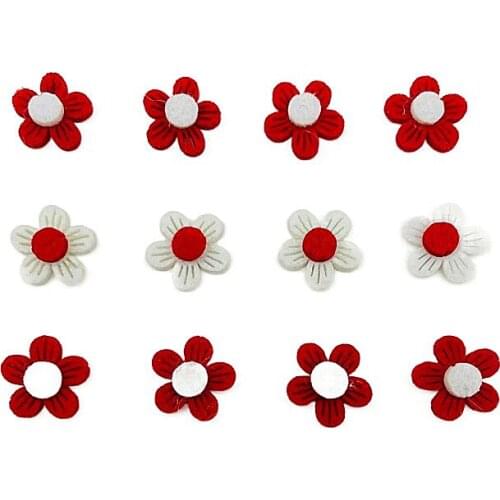 10 Pieces 2.3 CM Mini Flowers Appliques Stick Fabric Pads Felt For Scrapbooks Wedding Party Table Decors Garments Accessories