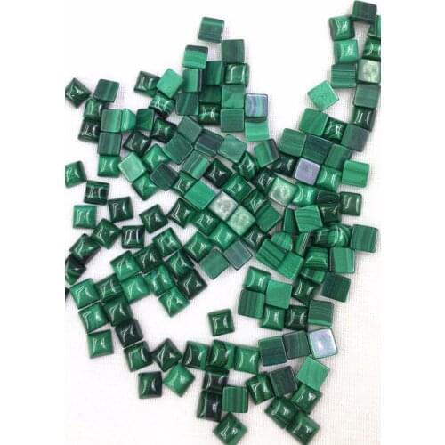 100% Natural Malachite Bead Cabochon 8mm 12mm Square Gem Stone Jewelry Cabochon Ring Face,10pcs/lot