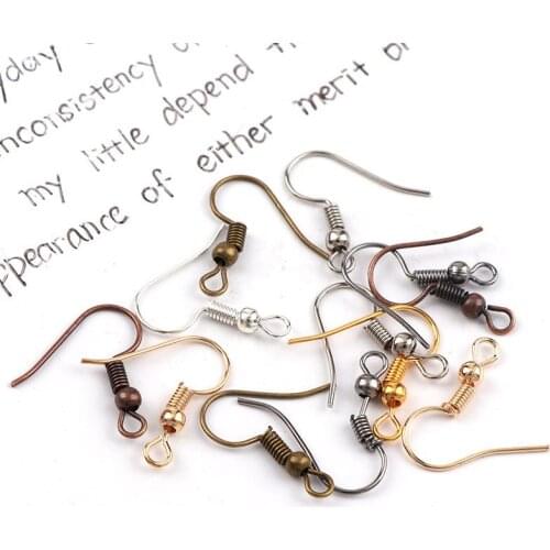 100 Pcs/set Ear Hook with Round Beads Bend Ear Hook 18 * 20mm Earrings Ornament Accessories Wholesale Charms for Earrings Making