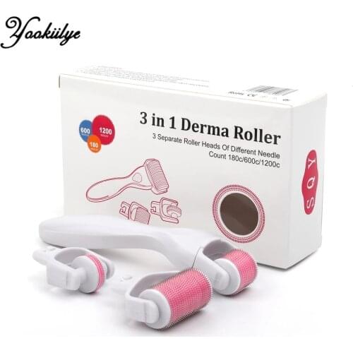 3 in 1 0.25mm Derma Roller Micro Needle DR Roller Facial Massager Skin Care Treatment Microdermabrasion Roller for Face Beauty