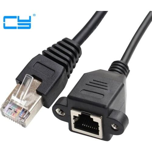 30cm/50cm 1M RJ45 Cable Male to Female Screw Panel Mount Ethernet LAN Network Extension Cable 150cm 200cm 300cm
