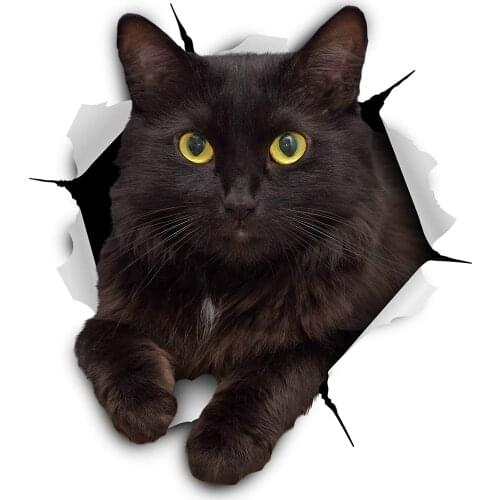 Car Stickers Black Cat Lovely Animal Decorative Motorcycle Decals Accessories Creative Sunscreen Waterproof PVC,14cm*13cm