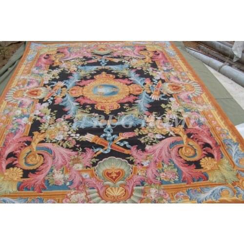 Free shipping 9'x12' 90 Line Royal Savonnerie Carpet, 100% woolen handmade rug