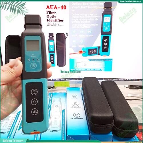 Free shipping AUA-40 Fiber Optic Identifier Live with Built in 10mw Visual Fault Locator VFL 800-1700nm SM MM