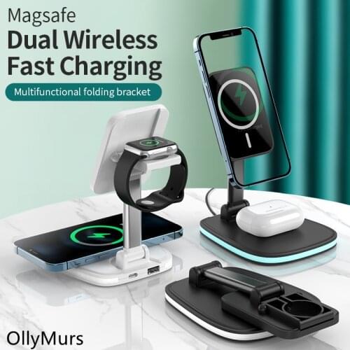 3in1 Folding Wireless Charger 15W Fast Charge Multi-purpose Applicable Watch Headphone Apple Mobile Phone Wireless Charger