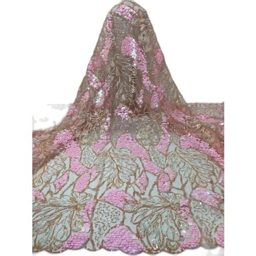 Big and Small Sequins Design Net Lace Fabric Pretty Material JRB-15.52303 Embroidered Tulle Mesh for Party or Wedding Dress