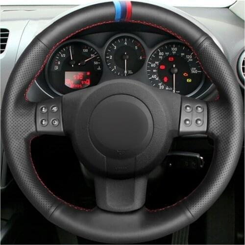 Car Steering Wheel Cover For Seat Ibiza 6L leon 2008 2007 Hand-stitched Black Artificial Leather Non-slip Four Seasons