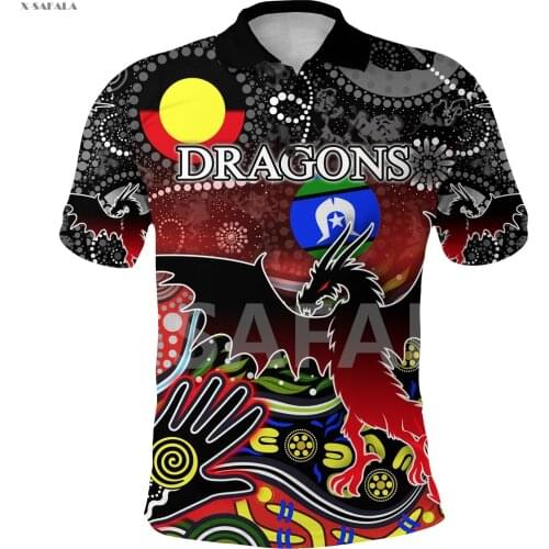 Color Dragons Anzac Day St.George 3D Full Printed Men 2 Women Thin Polo Shirt Collar Short Sleeve Street Wear Casual Tee