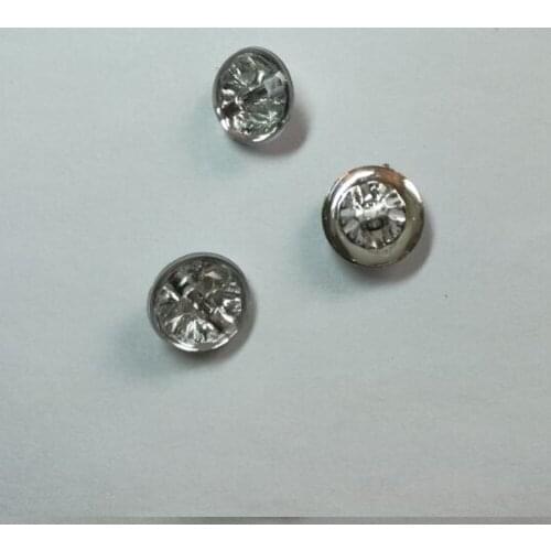 50pcs 13MM Handmade Round Decorative Buttons Silver Rhinestone Buttons 2 Holes Crystal Buttons for Sewing Garment Accessory