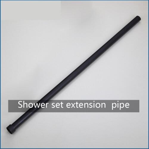 Matte Black 12" Solid Brass Round Bath Shower Faucet Extension Tube Faucet Extension Pipe Shower Bar Rod Wall Mounted