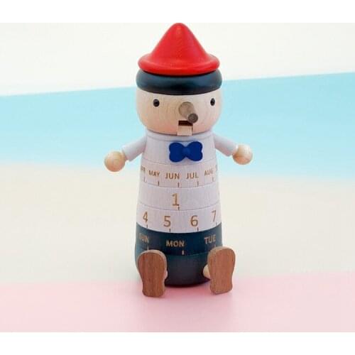 Cartoons Wooden Perpetual Calendar Month Week Date Home Decoration Desktop ornaments Childrens day gift For Daughter