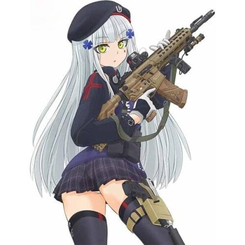 Creative Anime Girl Gunman Fun Car Sticker PVC Personality Fashion Body Windows Exquisite Applique Waterproof Decoration