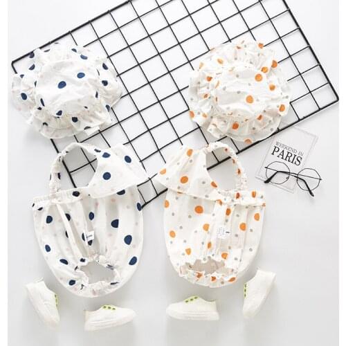 2019 NEW Baby Girls Clothes Summer Sunsuit Floral Print Princess Rompers+Sun Hat Brief Set Infant Outfit Girls Jumpsuit Clothes