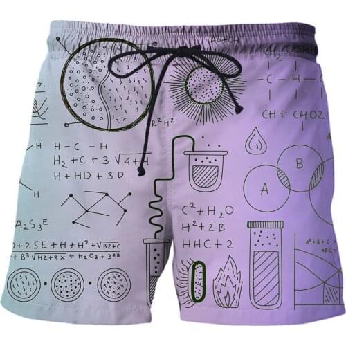 2021 New Summer 3D Printed mathematical formula Mens Shorts Casual Custom Running Short Male Board Pants Pant Men Clothing