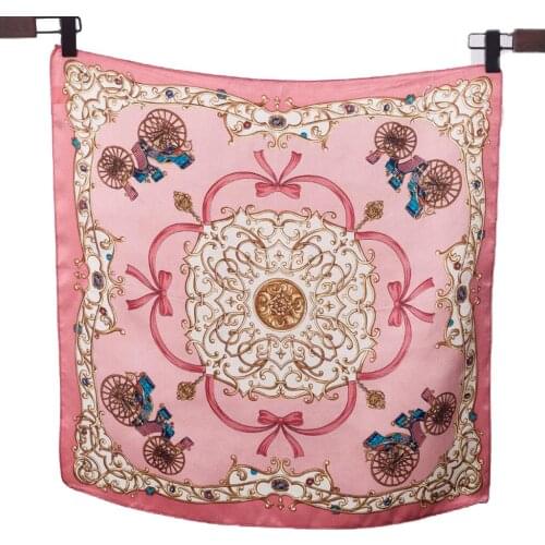 Vintage 100% Silk Square Scarf Women Headband Handkerchief Silky Nourish Skin 53CM