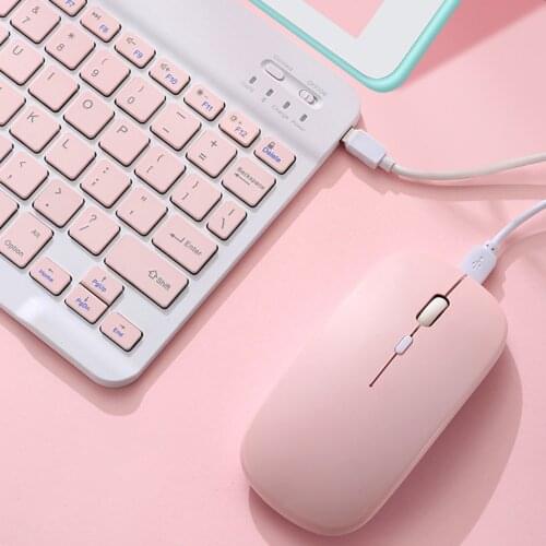 Portable 2.4G Wireless Bluetooth Keyboard Mouse Mini Multimedia 10“ Mini Multimedia Keyboard Mouse Set For Laptop PC TV