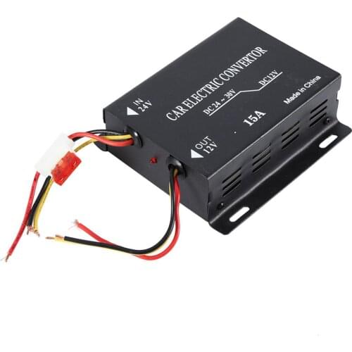 15A High Power Car Power Supply Converter Step Down Transformer 24V To 12V Inverter