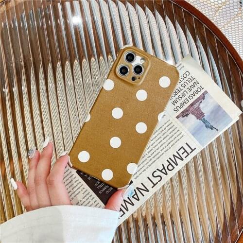 Retro art Dot geometry Korean fashion Phone Case for apple iPhone 12 11 Pro Max Xr Xs Max 7 8 Plus X 7Plus case Cute Soft Cover