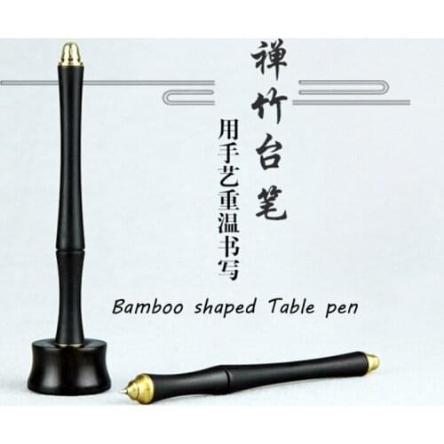 Luxury Handmade Natural Wooden + Copper Signature Pen Bamboo Shaped Table Pen as Creative Gift Playing for Business and Office