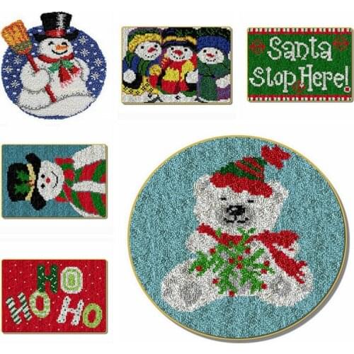 Christmas 3D Embroidery Carpet Sock Latch Hook Rug Kits DIY Handmade Embroidered Accessory Hook Latch Kleed Craft Halloween G