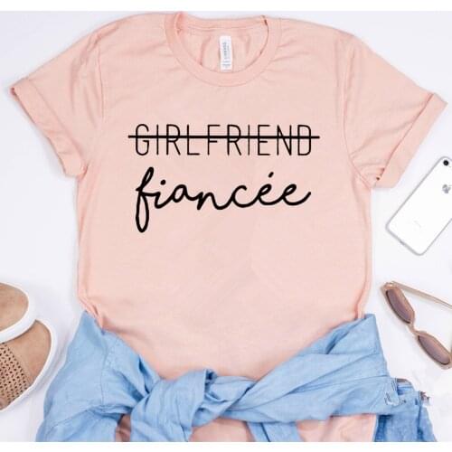 Girlfriend Fiancee Shirt Future Mrs Engagement T-Shirt Engagement Gift Fiance ShirtS Bachelorette Party Tees Harajuku Tops