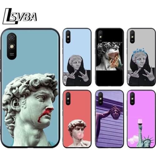 Michelangelo Art Statue for Xiaomi Redmi 10X Pro 9C 9A 9T 9 GO K40 K30 Ultra K20 8 7 S2 6 5 4X Pro Soft Black Phone Case
