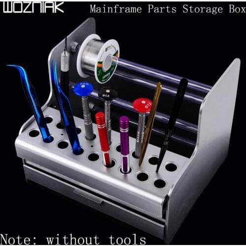 Mainframe parts storage box screwdriver tweezers tool box Maintenance accessories rack for Mobile phone repair storage box