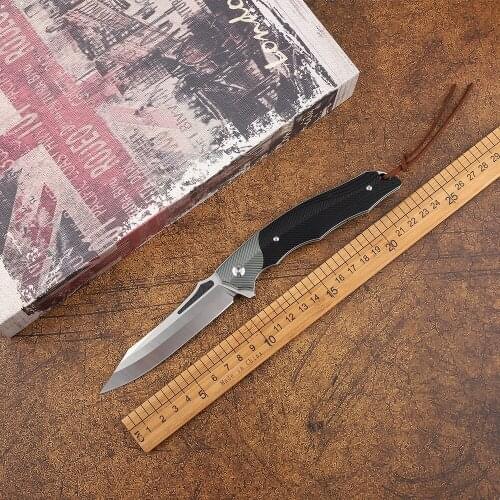 High quality OEM folding knife 14C28N blade titanium alloy handle outdoor tactical camping hunting pocket fruit EDC tool