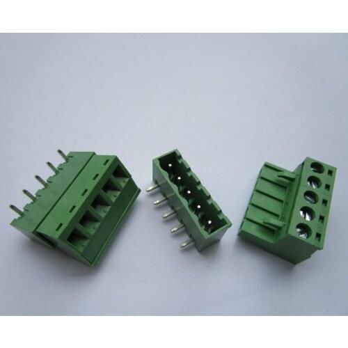 Close Angle 5 pin/way Pitch 5.08mm Screw Terminal Block Connector Green Color Pluggable Type With Angle pin 50 Pcs Per Lot