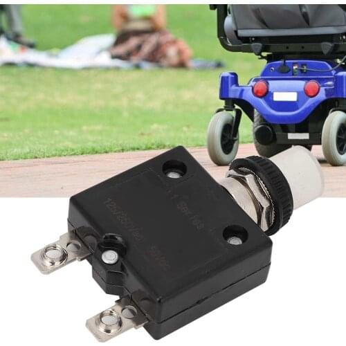 Overload Protector 125/250VAC 50VDC Automatic Fuse Resettable Switch Circuit Breaker Current 50A Mobility Scooter Accessory