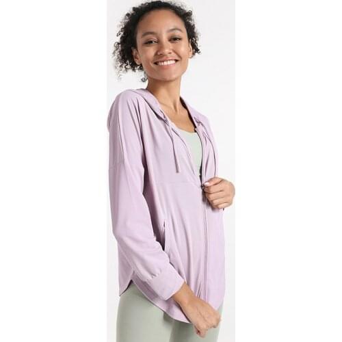 Womens UPF 50+ Sun Protection Hoodie Jacket Long Sleeve Full-Zip Outdoor Performance Workout Shirt With Pocket