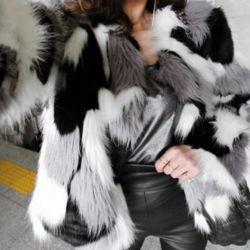 Winter Women Faux Fur Coat Plus Size Covered Button O Neck Furry Jacket Women Winter Coat Fashion Slim Fur Coats Fluffy Jackets