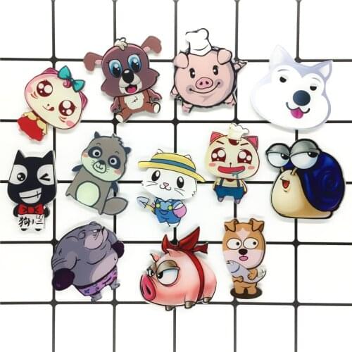 1PCS Cartoon Dog Fashion Painting Animals Badges for Clothes Acrylic Badges Kawaii Icons on Backpack Pin Brooch Badge