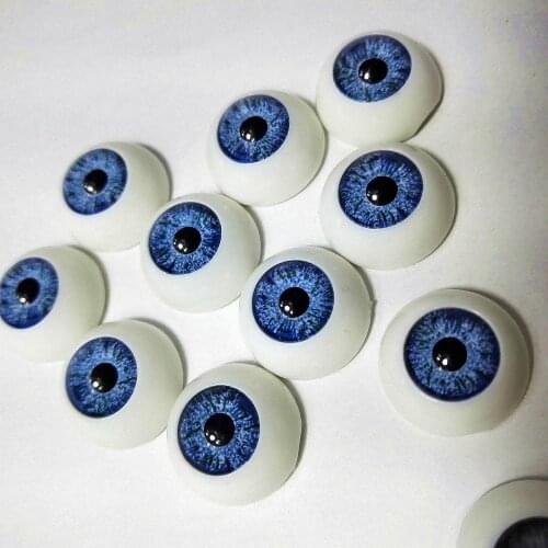 20Pcs(10pairs) Half Round Plastic Doll Eyes Eyeballs blue Color BJD EYES, Doll Dollfie Eyes 16mm Wholesale Toys Diy