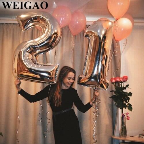 40inch Giant 0-9 Rose Gold Number Balloons Digit Foil Balloon Wedding Anniversary Decorations Helium Balon Birthday Supplies